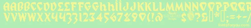 MysticProphet Font – Yellow Fonts on Green Background