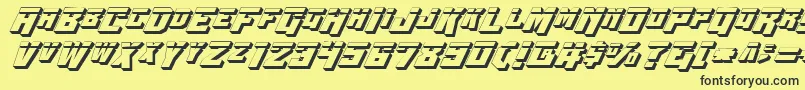 Wbv4l3D Font – Black Fonts on Yellow Background