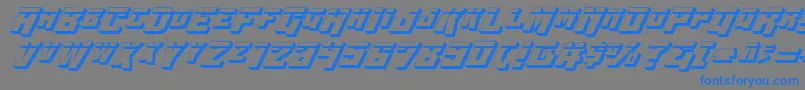 Wbv4l3D-Schriftart – Blaue Schriften auf grauem Hintergrund
