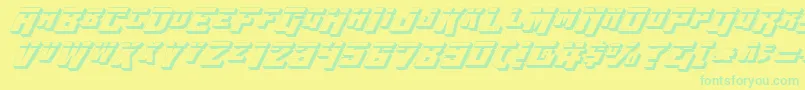 Więcej informacji o czcionce Wbv4l3D Czcionka Wbv4l3D – zielone czcionki na żółtym tle