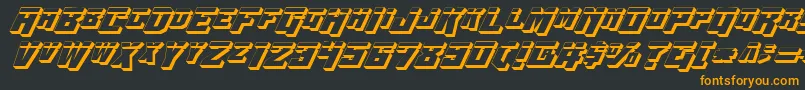 Wbv4l3D-Schriftart – Orangefarbene Schriften auf schwarzem Hintergrund