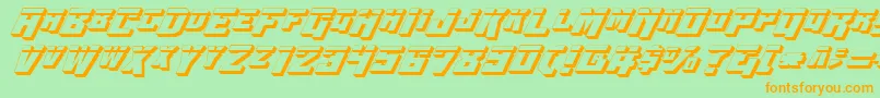 Wbv4l3D Font – Orange Fonts on Green Background