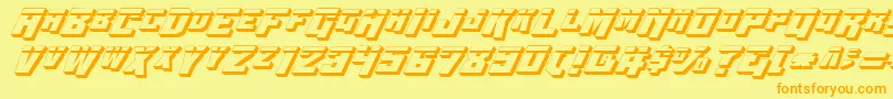 Wbv4l3D Font – Orange Fonts on Yellow Background