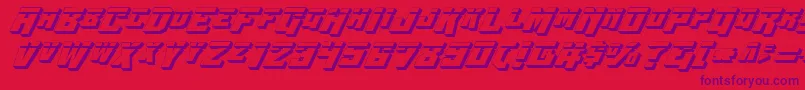 フォントWbv4l3D – 赤い背景に紫のフォント