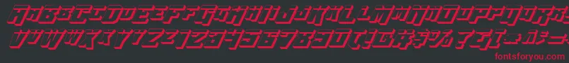 フォントWbv4l3D – 黒い背景に赤い文字