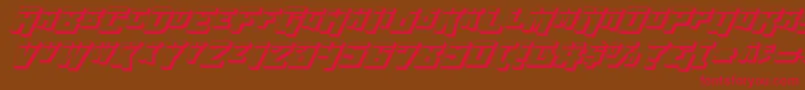 Wbv4l3D-Schriftart – Rote Schriften auf braunem Hintergrund