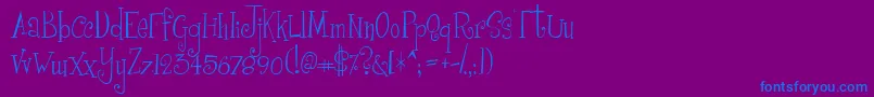 Girlw Font – Blue Fonts on Purple Background