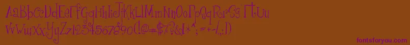Girlw-Schriftart – Violette Schriften auf braunem Hintergrund