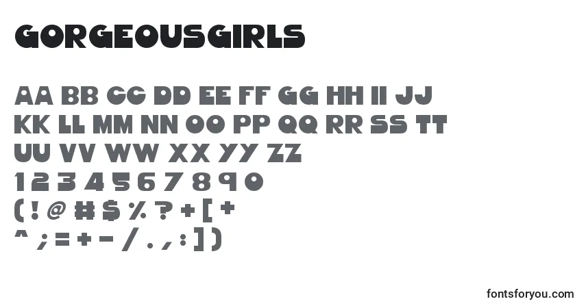 Czcionka GorgeousGirls (113607) – alfabet, cyfry, specjalne znaki