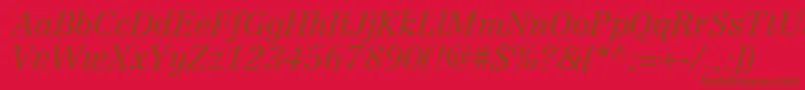 Czcionka CenturyRepriseLightSsiLightItalic – brązowe czcionki na czerwonym tle