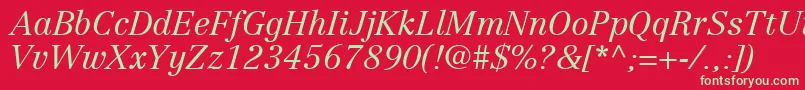 Czcionka CenturyRepriseLightSsiLightItalic – zielone czcionki na czerwonym tle