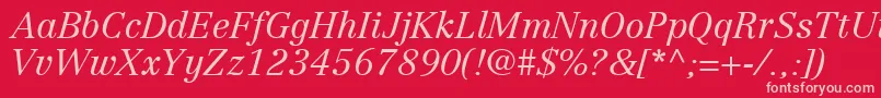 CenturyRepriseLightSsiLightItalic Font – Pink Fonts on Red Background