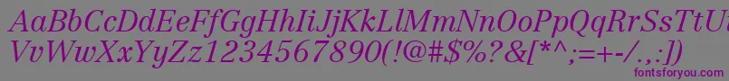 Шрифт CenturyRepriseLightSsiLightItalic – фиолетовые шрифты на сером фоне