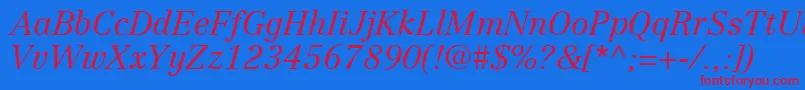 CenturyRepriseLightSsiLightItalic Font – Red Fonts on Blue Background