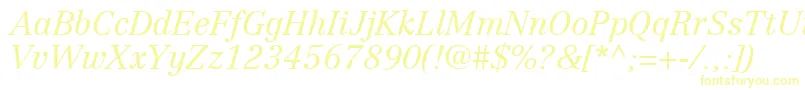 フォントCenturyRepriseLightSsiLightItalic – 黄色のフォント