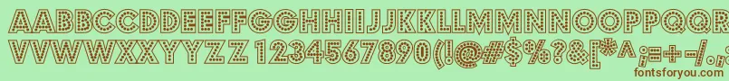 BudmoJigglerBold Font – Brown Fonts on Green Background