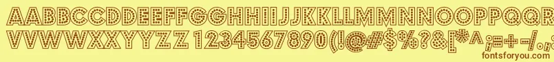 BudmoJigglerBold Font – Brown Fonts on Yellow Background