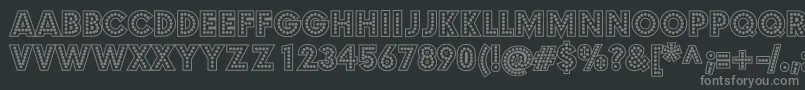 Saiba mais sobre a fonte BudmoJigglerBold Fonte BudmoJigglerBold – fontes cinzas em um fundo preto