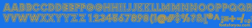 BudmoJigglerBold Font – Orange Fonts on Blue Background