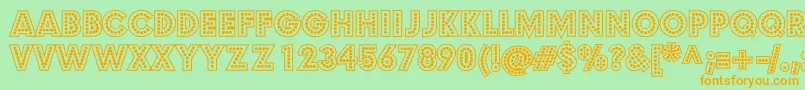 BudmoJigglerBold Font – Orange Fonts on Green Background
