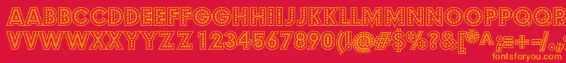 BudmoJigglerBold Font – Orange Fonts on Red Background