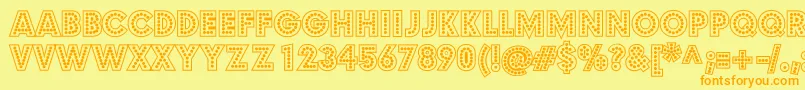 BudmoJigglerBold Font – Orange Fonts on Yellow Background