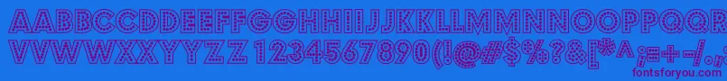 BudmoJigglerBold Font – Purple Fonts on Blue Background