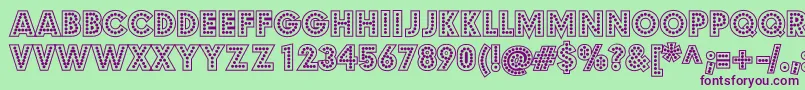 BudmoJigglerBold Font – Purple Fonts on Green Background