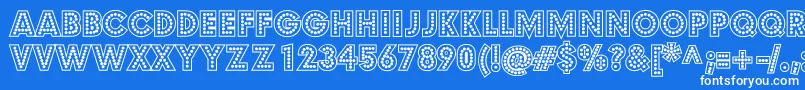 フォントBudmoJigglerBold – 青い背景に白い文字