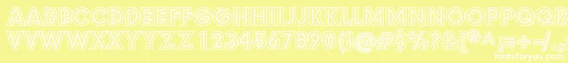 BudmoJigglerBold Font – White Fonts on Yellow Background