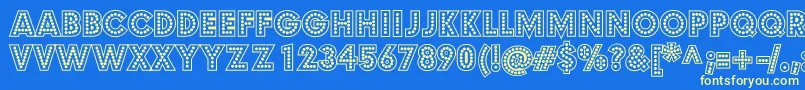 BudmoJigglerBold Font – Yellow Fonts on Blue Background