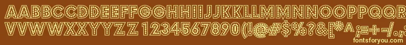 BudmoJigglerBold Font – Yellow Fonts on Brown Background