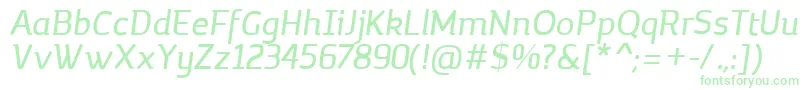 MargotRegularItalic Font – Green Fonts on White Background