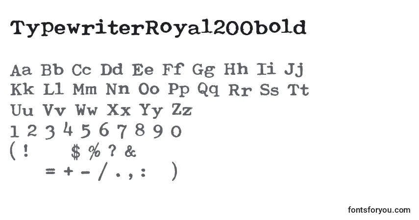 Шрифт TypewriterRoyal200bold – алфавит, цифры, специальные символы