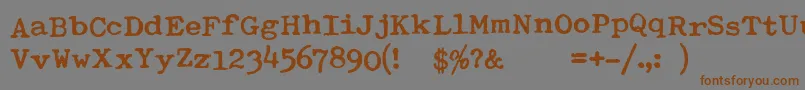 TypewriterRoyal200bold Font – Brown Fonts on Gray Background