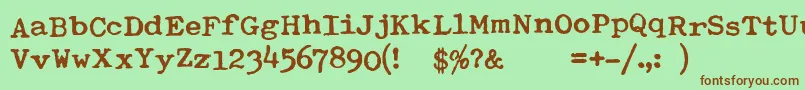 TypewriterRoyal200bold Font – Brown Fonts on Green Background