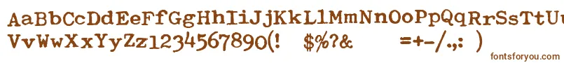 TypewriterRoyal200bold Font – Brown Fonts on White Background