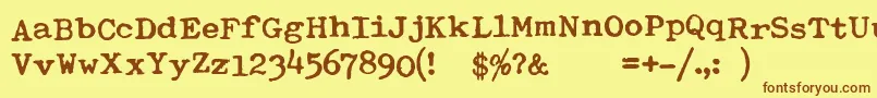 TypewriterRoyal200bold Font – Brown Fonts on Yellow Background