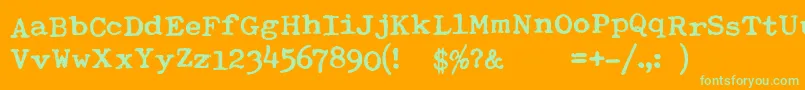 Police TypewriterRoyal200bold – polices vertes sur fond orange