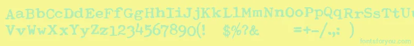 Fonte TypewriterRoyal200bold – fontes verdes em um fundo amarelo