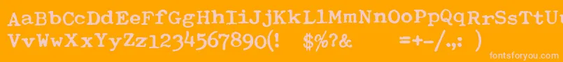 Шрифт TypewriterRoyal200bold – розовые шрифты на оранжевом фоне