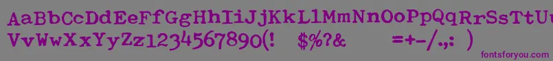 TypewriterRoyal200bold Font – Purple Fonts on Gray Background