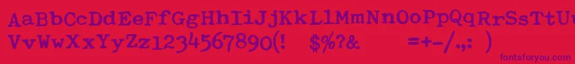 TypewriterRoyal200bold Font – Purple Fonts on Red Background