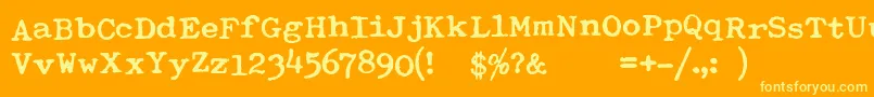 TypewriterRoyal200bold-Schriftart – Gelbe Schriften auf orangefarbenem Hintergrund