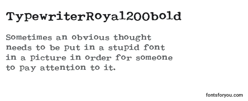 Schriftart TypewriterRoyal200bold