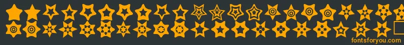 フォントStarthings – 黒い背景にオレンジの文字