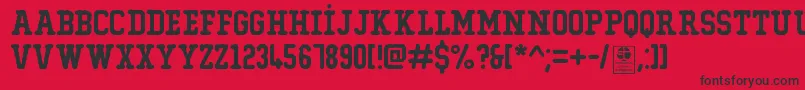 フォントTypoCollegeErodedDemo – 赤い背景に黒い文字
