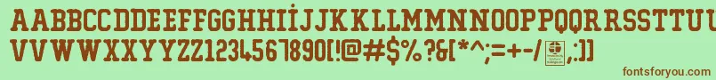 TypoCollegeErodedDemo Font – Brown Fonts on Green Background