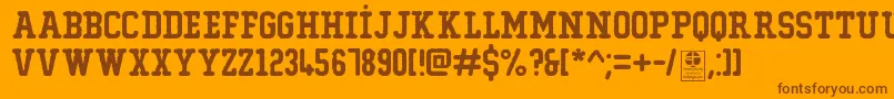 Fonte TypoCollegeErodedDemo – fontes marrons em um fundo laranja