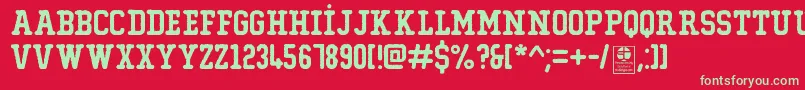fuente TypoCollegeErodedDemo – Fuentes Verdes Sobre Fondo Rojo